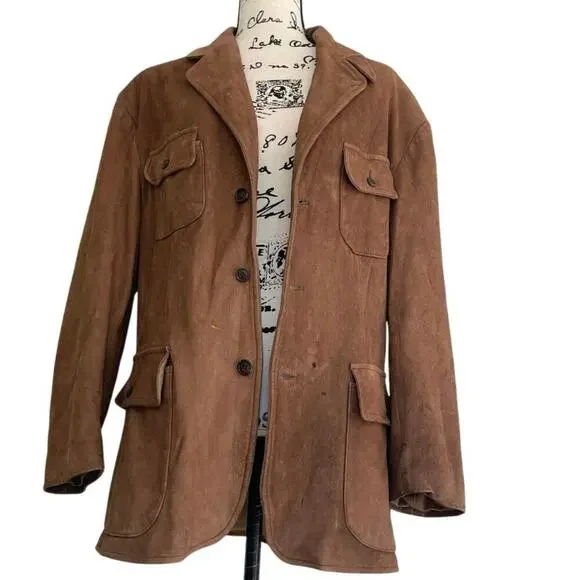 VTG 70’s RALPH LAUREN COUNTRY SUEDE JACKET CHESTNUT ILGWU LOGO MADE IN USA SZ M - Picture 3 of 16